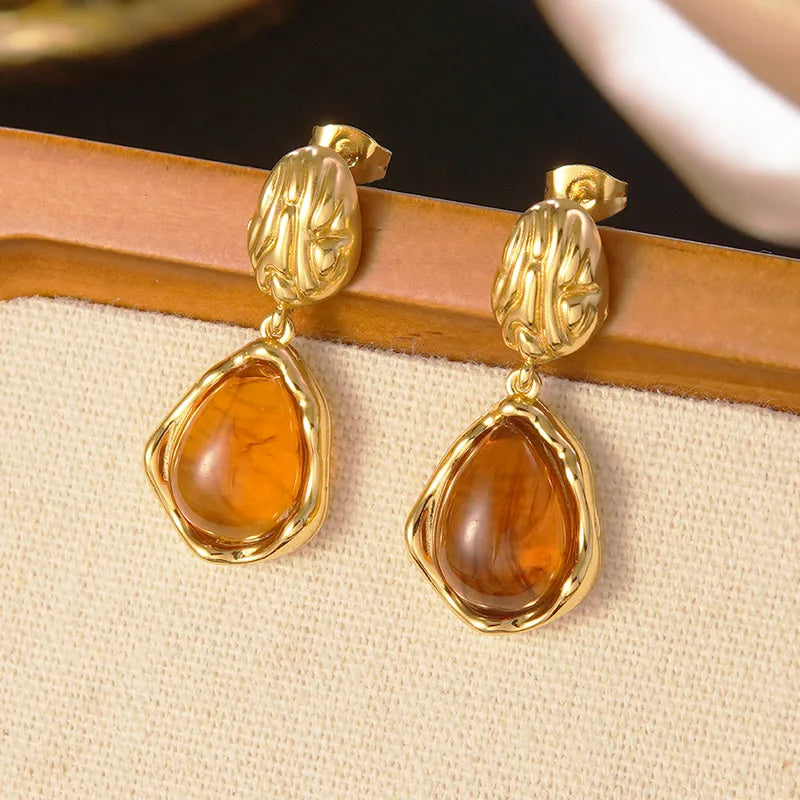 Gold Electroplating Earrings Ear Studs